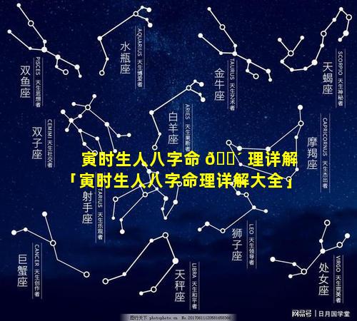 寅时生人八字命 🐴 理详解「寅时生人八字命理详解大全」